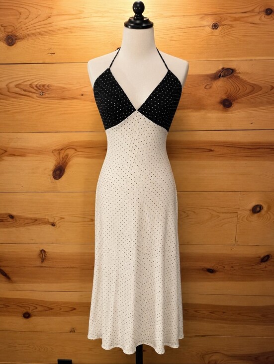 wild fable Dresses & Skirts - wild fable Black & White Polka Dot Halter Backless Maxi Dress